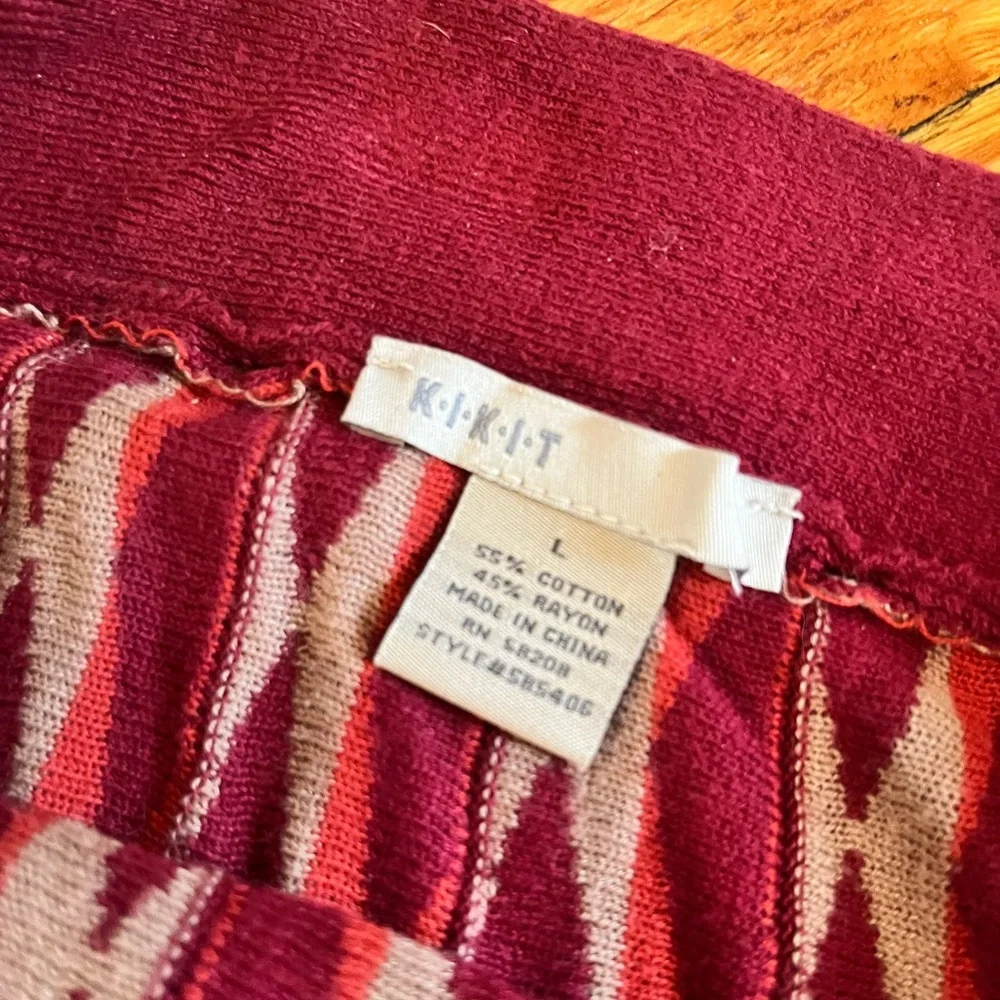 Knit geometric print vintage midi skirt - Picture 2 of 4